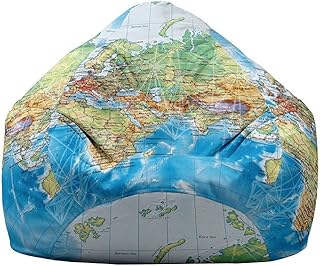 Mateju Bean Bag Chair, Beanbag Chair Adult, 3D Compass Bean Bag Without Filling, Plush Toy Storage Large Bean Bags, High Back Bean Bags, Suitable for Indoor and Yard Beanbag (M,sites)