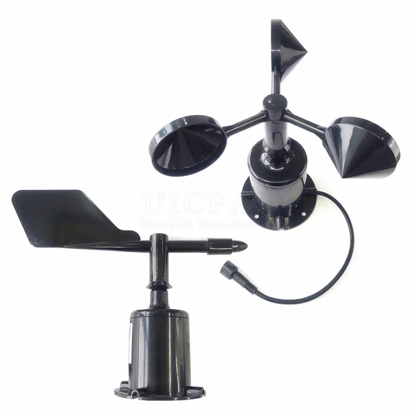 Station météo extérieure avec capteur de Vitesse et de Direction du Vent en Polycarbonate 30 m/s, anémomètre à 3 coupelles, Sortie RS485 4-20 mA, 0-5 V, 0-10 V(RS485 Speed)