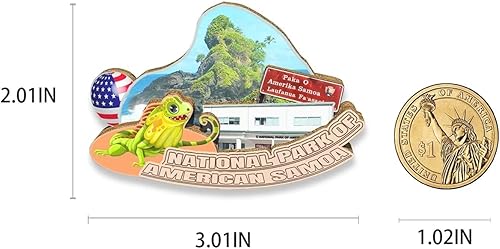 Miniatura 3 de Imán para nevera con imán para el parque nacional de Samoa Americana de Estados Unidos, 3D, para viajes, coleccionables, recuerdos, decoración hecha