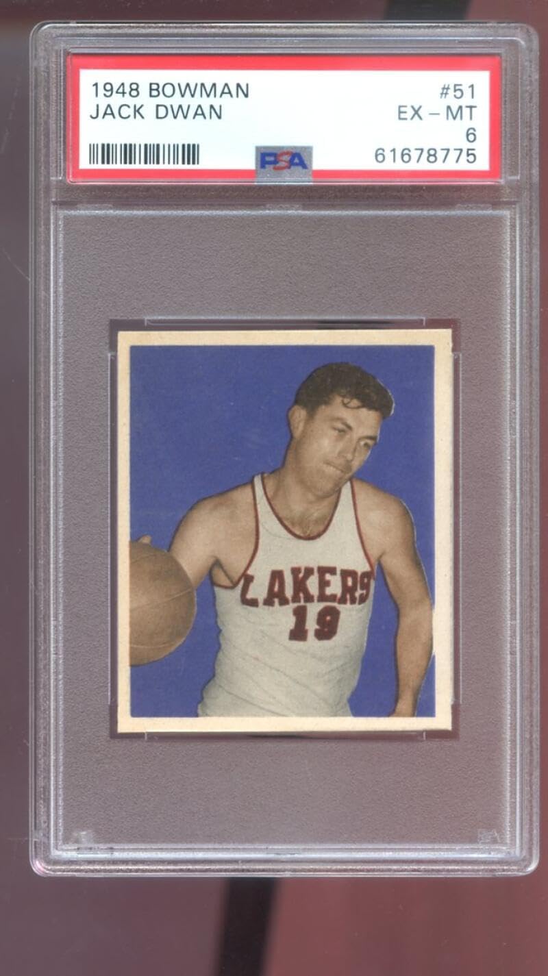 1948 Bowman #51 Jack Dwan ROOKIE RC PSA 6 Graded Basketball Card 48 Minneapolis Lakers
