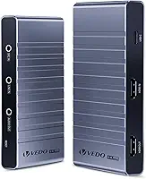 VEDO Placa de Captura de Vídeo de Canal Duplo, Captura 4K 60Hz HDR e Saída Loop, Taxa de Atualização de 240Hz, Formato RGB24,Plug-and-Play para Jogos e Transmissões ao Vivo,Compatível com PC/Console