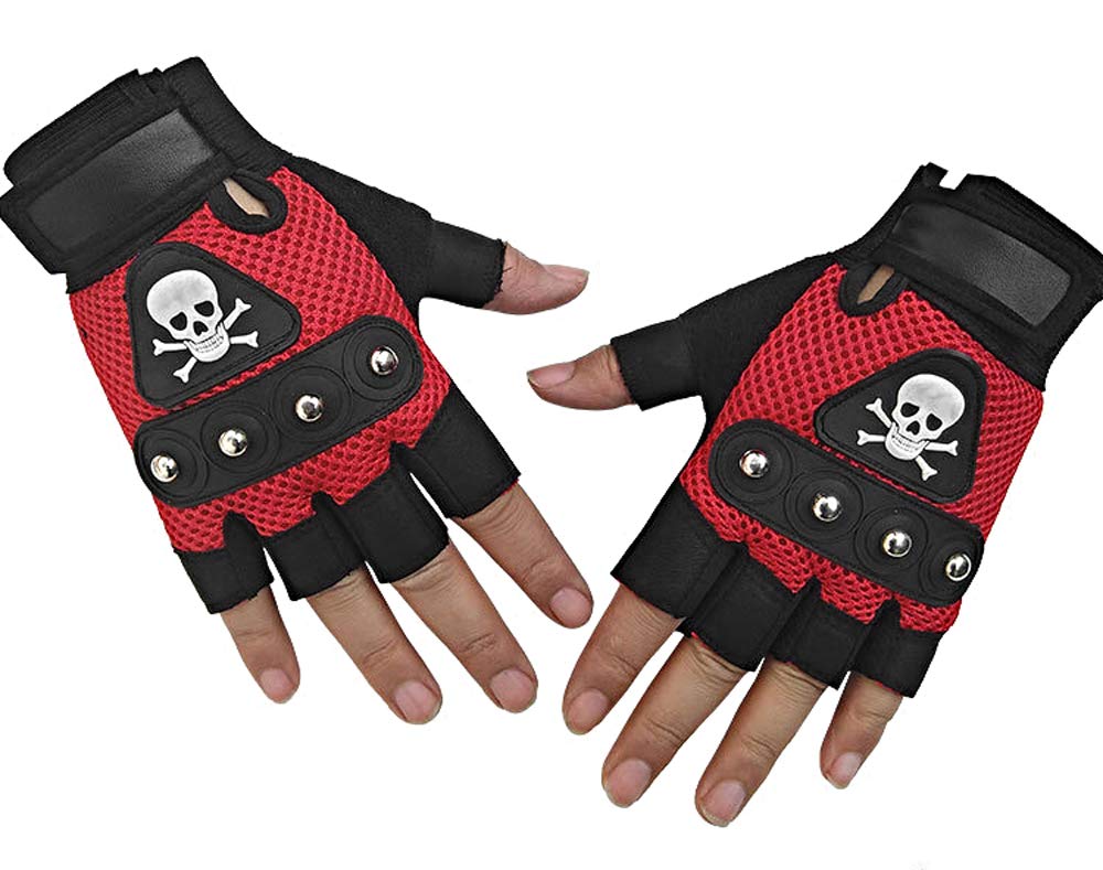 Leather Gloves For Men Mens Rivet Spike Punk Rock Driving