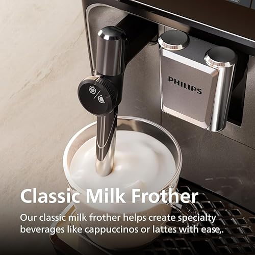 Miniatura 6 de Philips Máquina de café expreso totalmente automática serie 3300 con espumador de leche integrado y molinillo, 5 preajustes de café caliente y