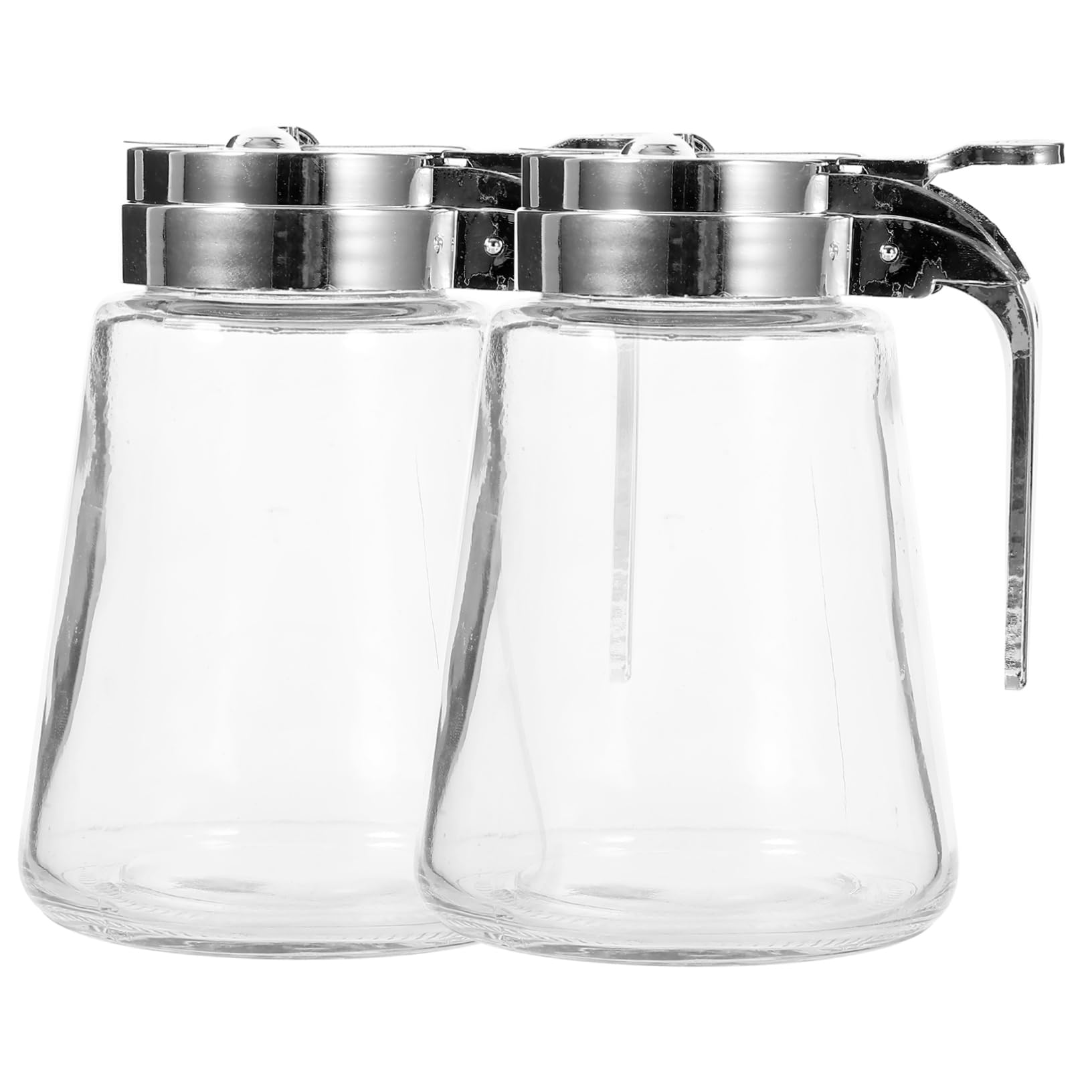Set 2 Pezzi Dispenser per Sciroppo in Vetro 300ml, Design Minimalista ed Elegante, Materiale Vetro Chiusura ABS, Funzione Antigoccia e Uso Quotidiano