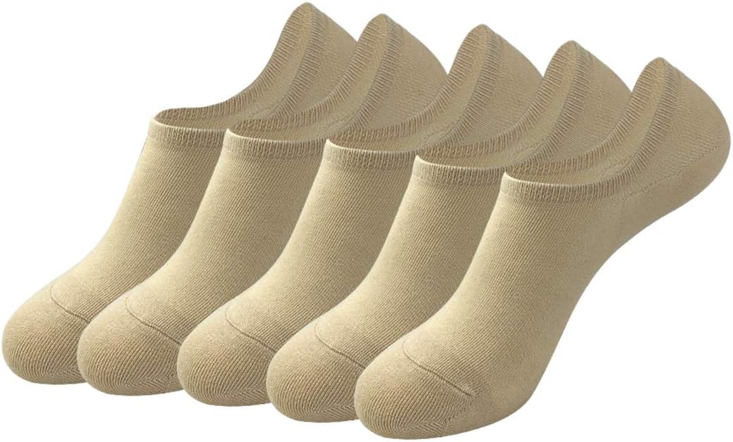 LA DEARCHUU No Show Cotton Socks for Men - Low Cut Ankle, Casual Invisible - 5 Pairs