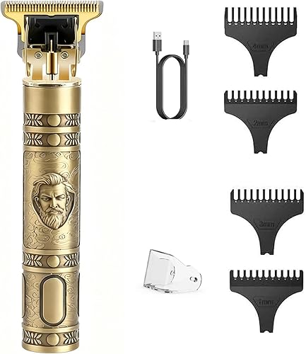 Recortadora de barba para hombre, inalámbrica, con pantalla LCD, juego profesional de corte de pelo, recortadora de pelo recargable, regalo para