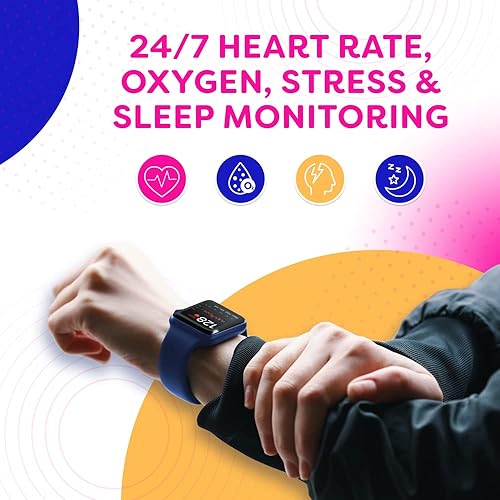 Miniatura 3 de OCTANDRA Go VeryFit 1.69" Reloj inteligente - Monitor de frecuencia cardíaca, saturación de oxígeno en sangre, monitor de sueño - Contador de pasos,