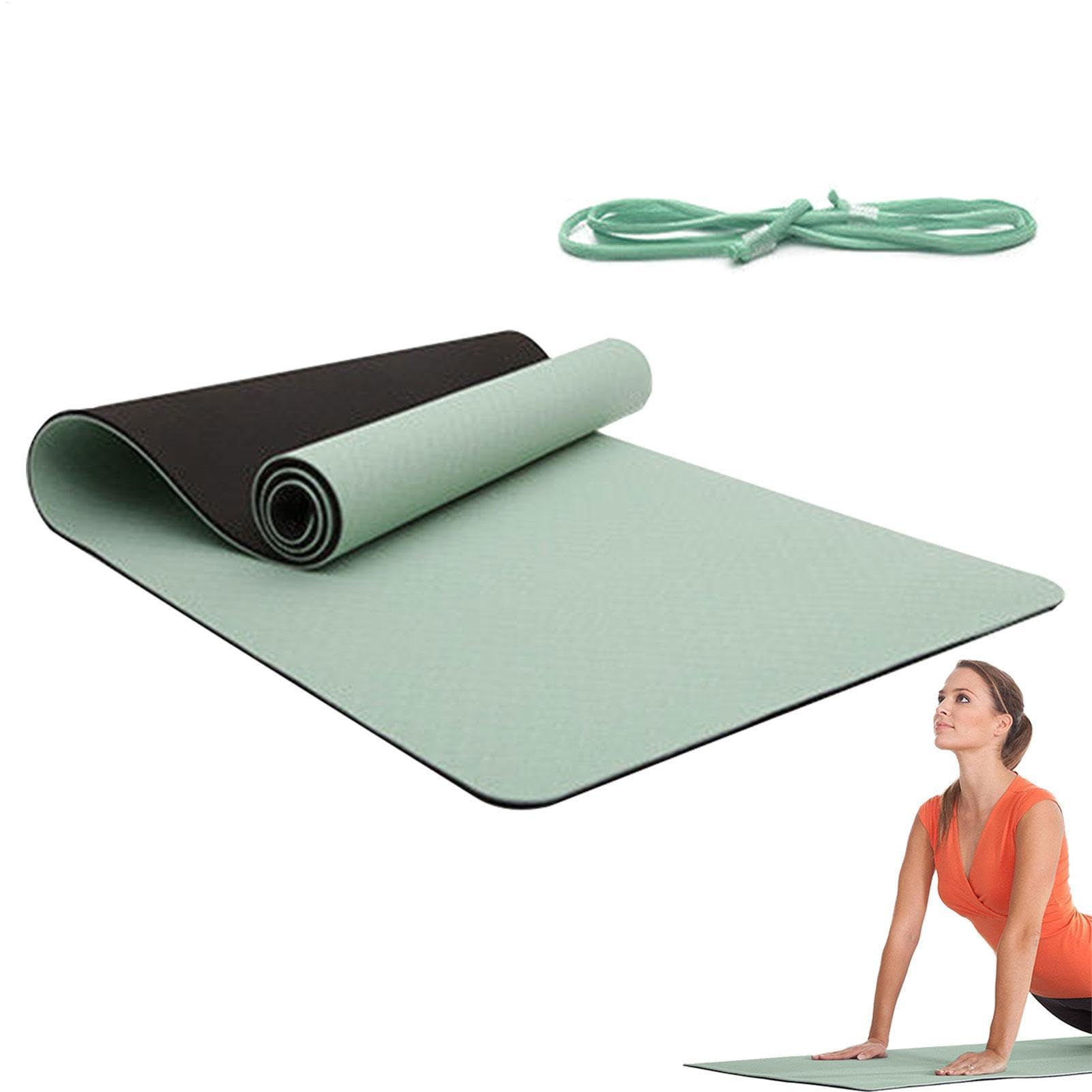 Tappetino Yoga - Tappetino da Allenamento Spesso, Tappetino Antiscivolo Fitness Pilates | Tappetino da Palestra ad Alta Densità 6/8 mm con Cinturino Tappetino Yoga Riutilizzabile per Casa, Palestra