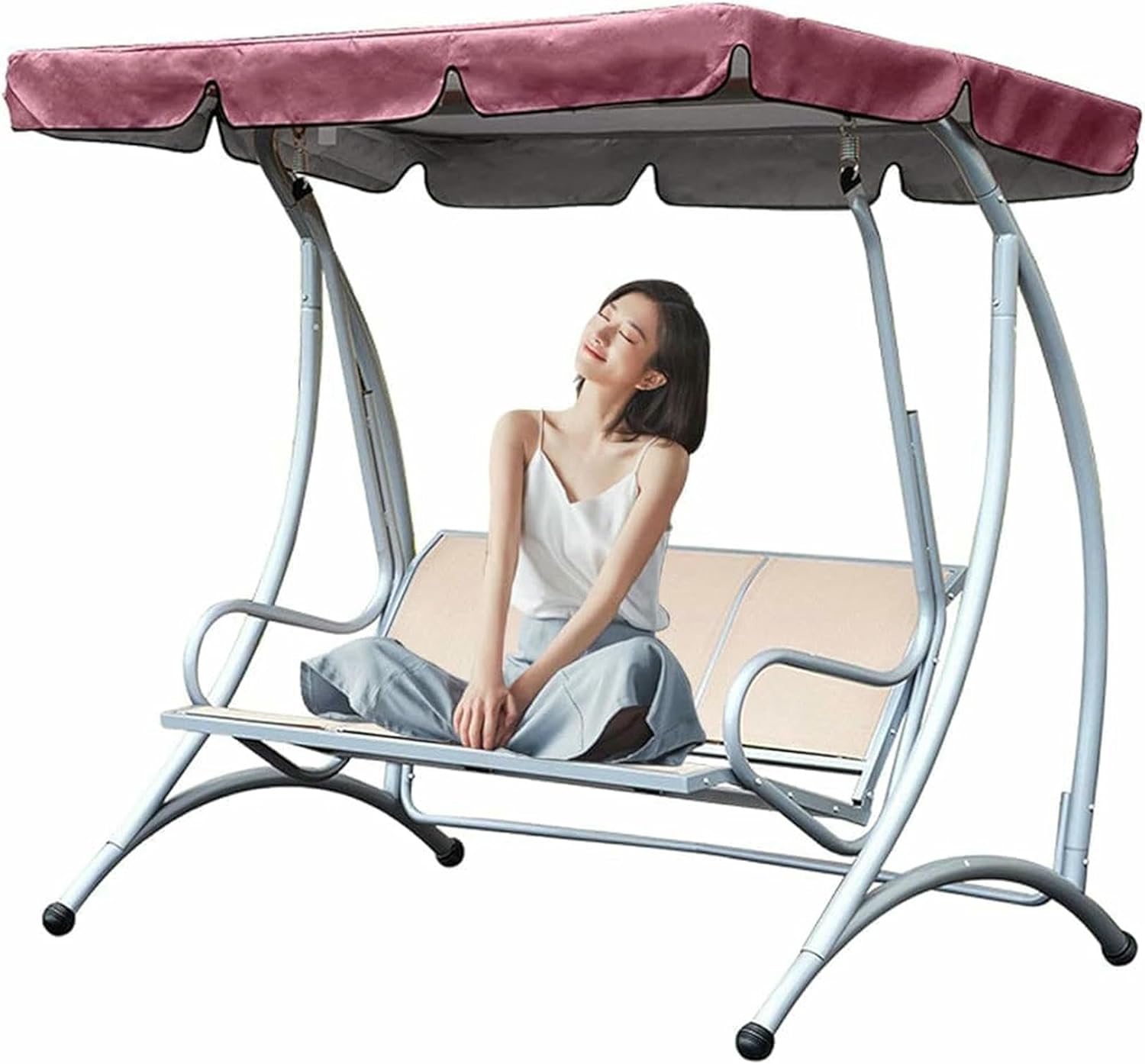 Patio Swing Canopy Replacement Top Cover, Waterproof 210D Oxford Fabric for 2-3 Seater Outdoor Swing, Durable Garden Hammock Canopy