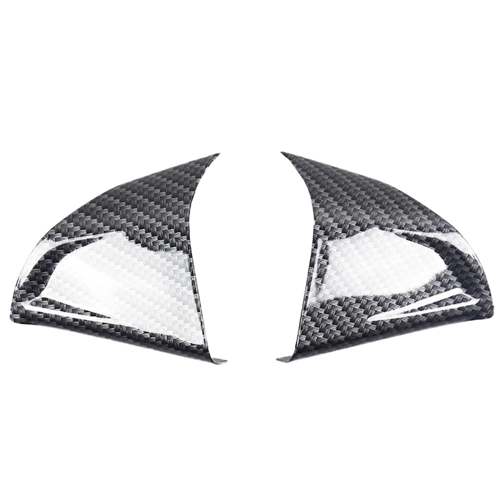 Car Decoration Interior for Chevrolet for Cruze Sedan Hatchback 2009-2015 Trax 2Piece Car Chrome Steering Wheel Protective Cover Trim Sticker(A Carbon Fiber)