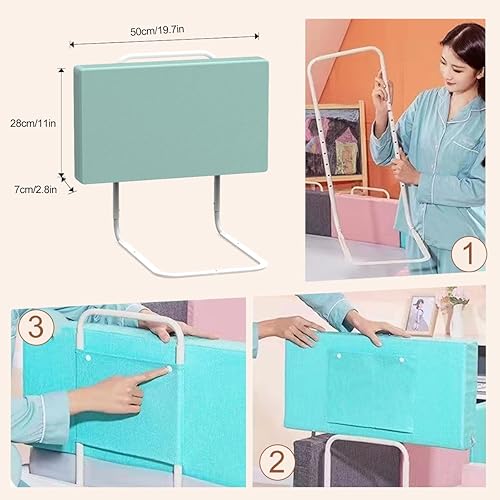 Miniatura 5 de Riel de cama para niños pequeños rieles de cama para cama de tamaño matrimonial Queen y King riel de cama ajustable de seguridad de algodón perla