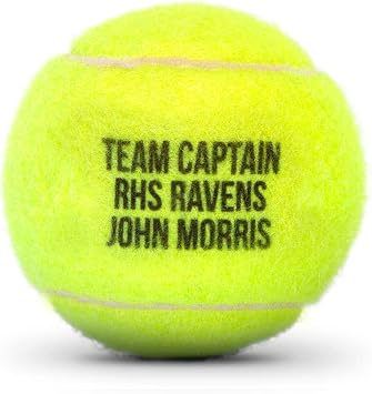 ChalkTalkSPORTS Personalized Tennis Ball - 3 Custom Lines - 1 Ball | Official Regulation Size, 1.5 Diameter, One Sided