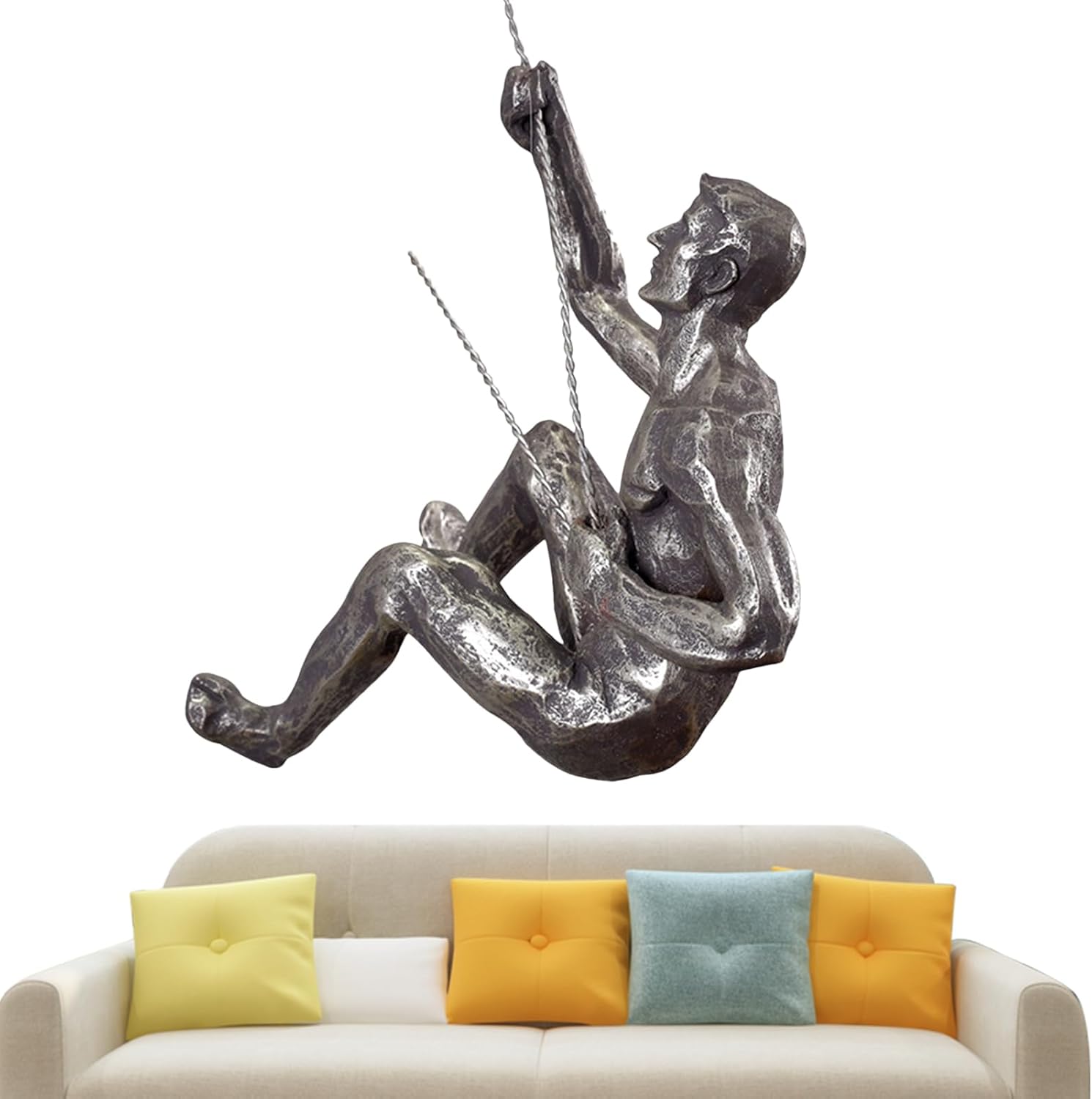 ZONEWD Climbing Man Wall Art Decorative Resin 3D Wall Art Modern