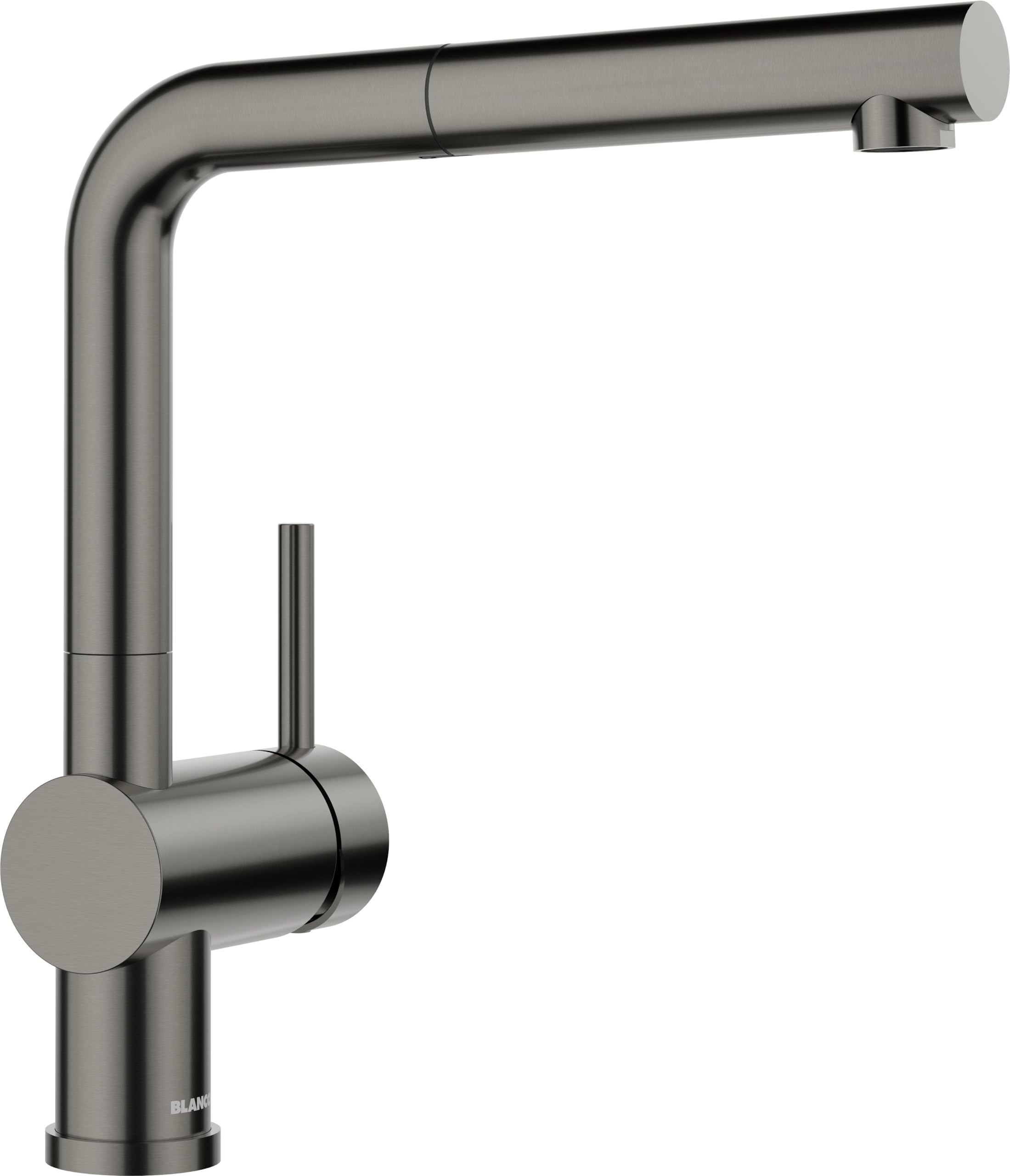 BLANCO LINUS-S | Rubinetto da cucina in acciaio satinato scuro | alta pressione | con tubo estraibile | prevenzione del riflusso | cartuccia in ceramica | qualità sicura dell'acqua e risparmio idrico