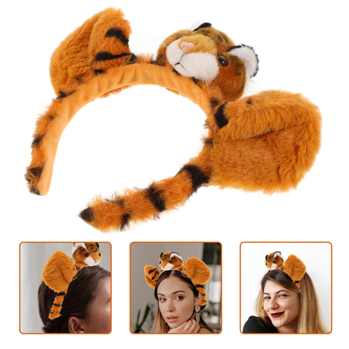 Healvian 10 Pezzi Cerchietto Orecchie di Felino in Peluche per Bambina