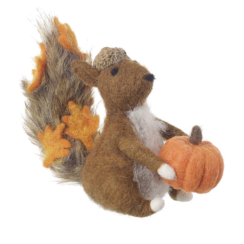 Ardilla con calabaza decorativa de 13 cm para dar calidez a espacios fríos