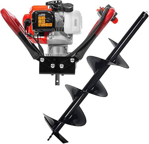 XtremepowerUS excavadora de agujeros para postes de gas tipo V, con motor de 55cc, de 2 tiempos, uso individual