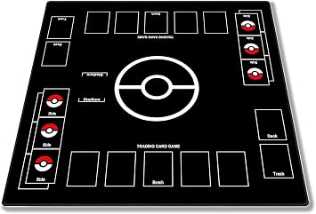 Play Mat, Full Sewing Design, Rubber Play Mat, Anti-Slip, Storage Bag Included, Card Game, 23.6 x 23.6 inches 60 x 60 cm B