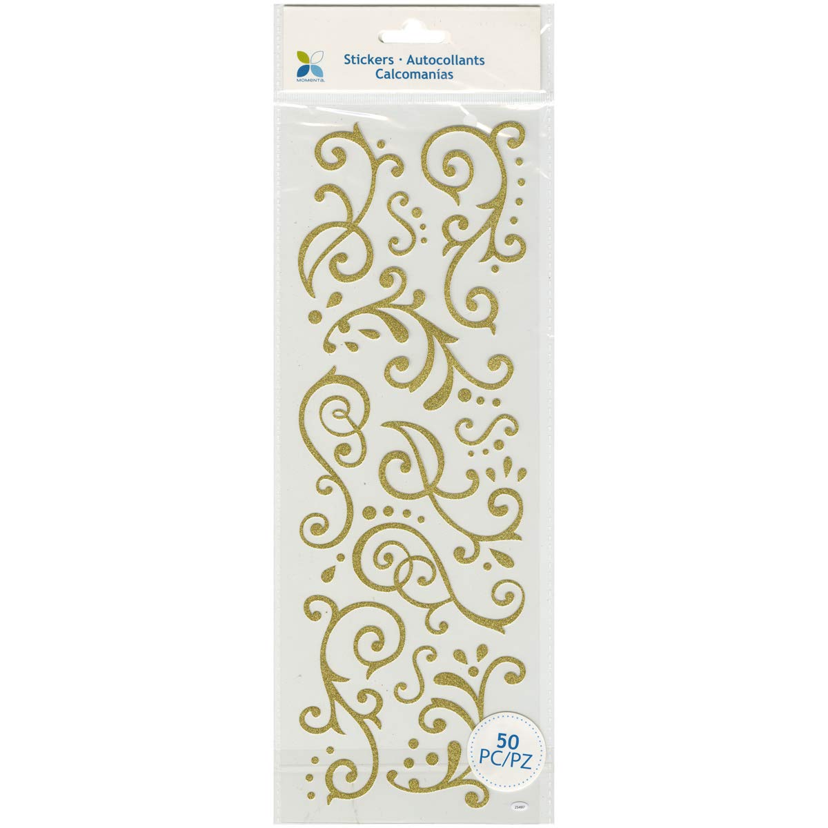 Momenta Glitter Stickers, Gold Flourishes