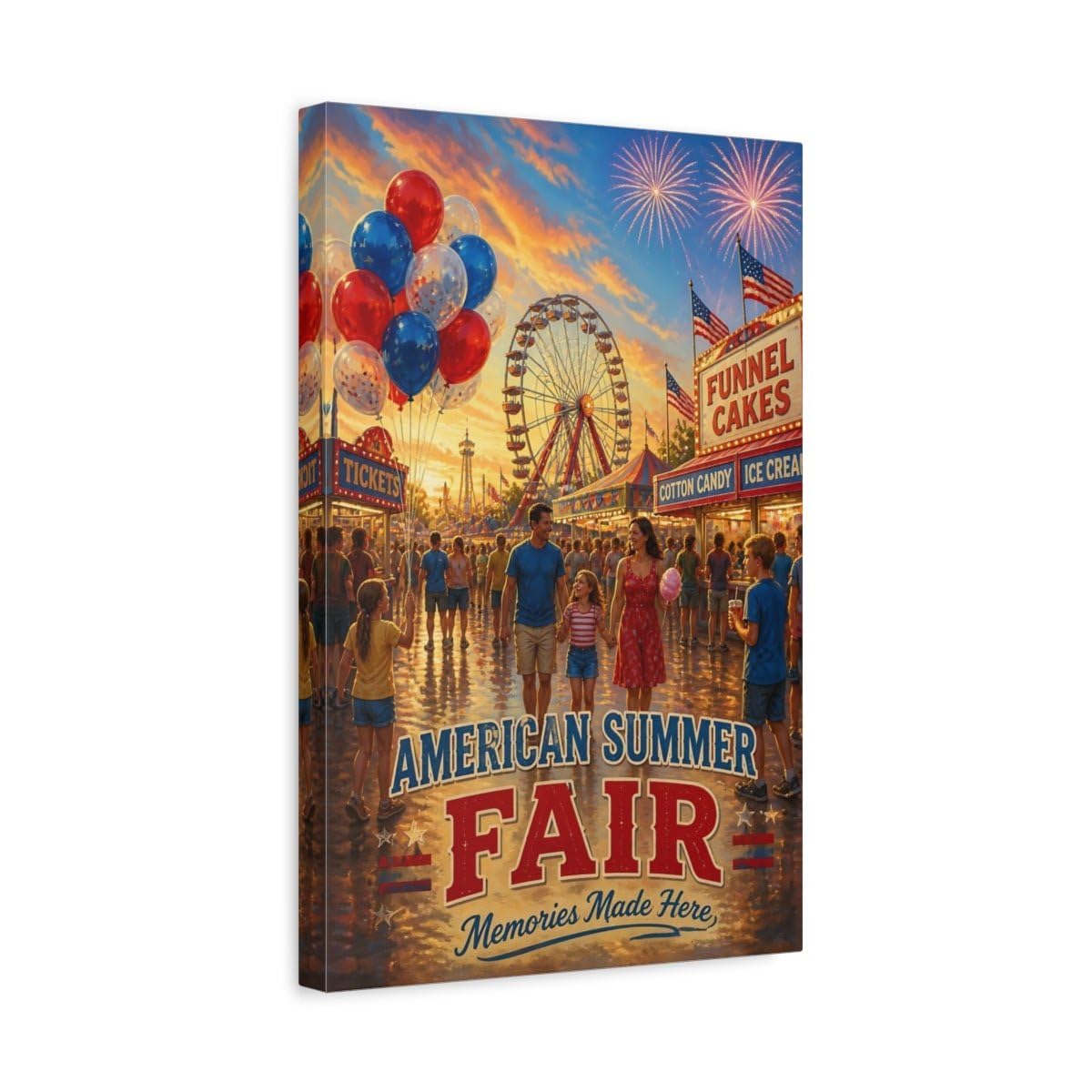 Toile vintage summer fair deco salon grand format 30x45 - 8