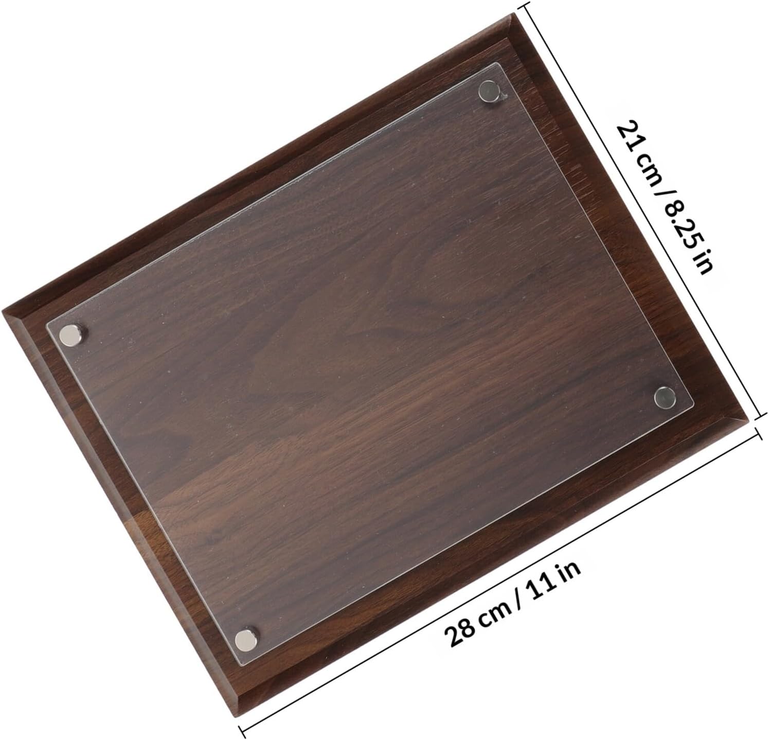 jojofuny Wooden Certificate Picture Frame A4 (280x210mm) Walnut Finish Acrylic Photo Holder Document Frame for Graduation and Diploma Display Home Office