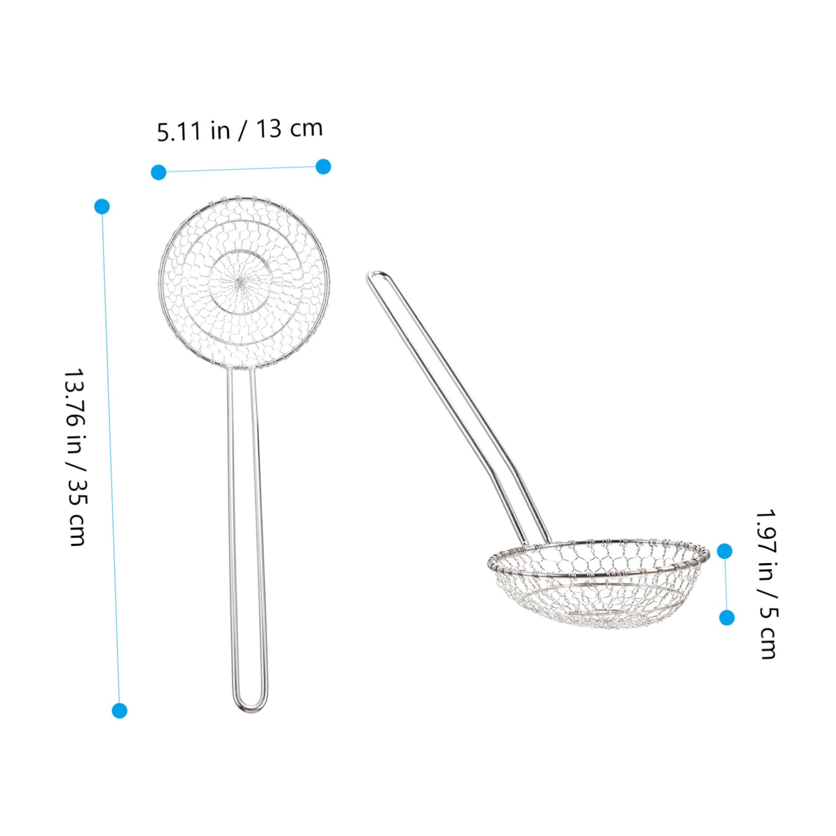 Ciieeo Stainless Steel Skimmer Spoon Kitchen Wire Strainer Frying Strainer for Cooking