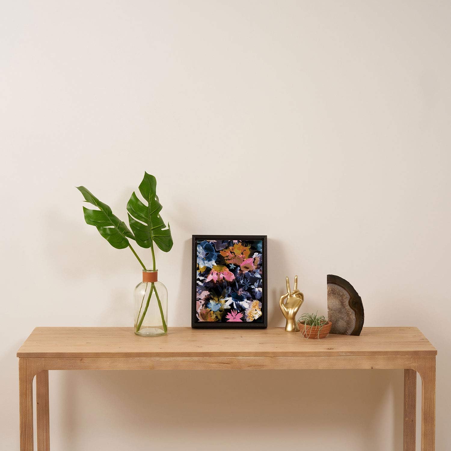 Deny Designs Ninola Designs Spring Memories Dark Painting Black Framed Art Canvas, 8" x 10"