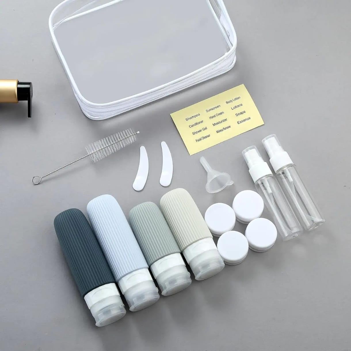 Travel Bottles for Toiletries 100ml Travel Bottles, Travel essentials with toiletry bag - Image 2