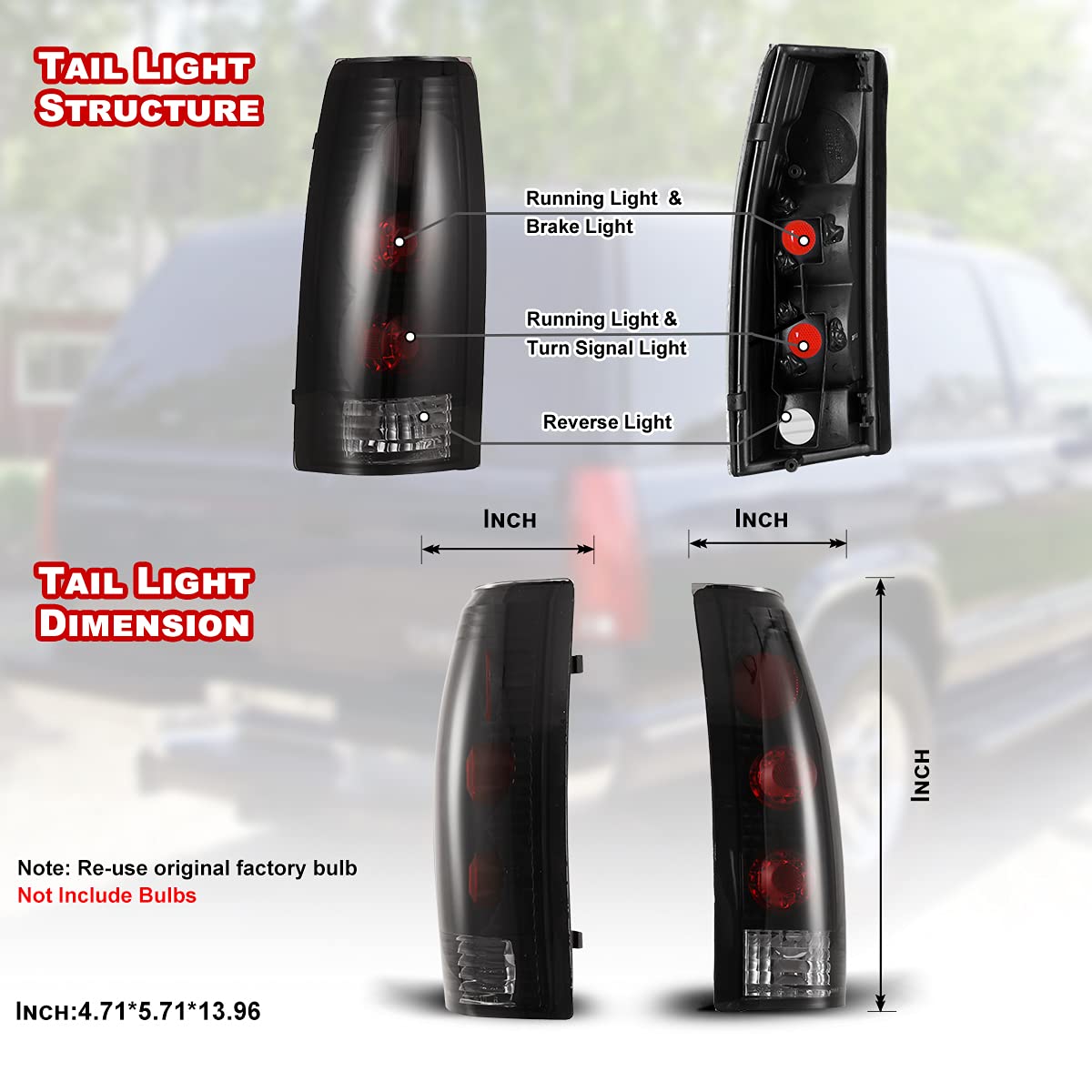 Amazon.com: Nixon Offroad Tail Lights for GMC Yukon 1992-1999