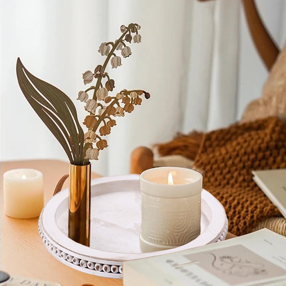 Un beau plateau en bois fait à la main pour votre bougie parfumée