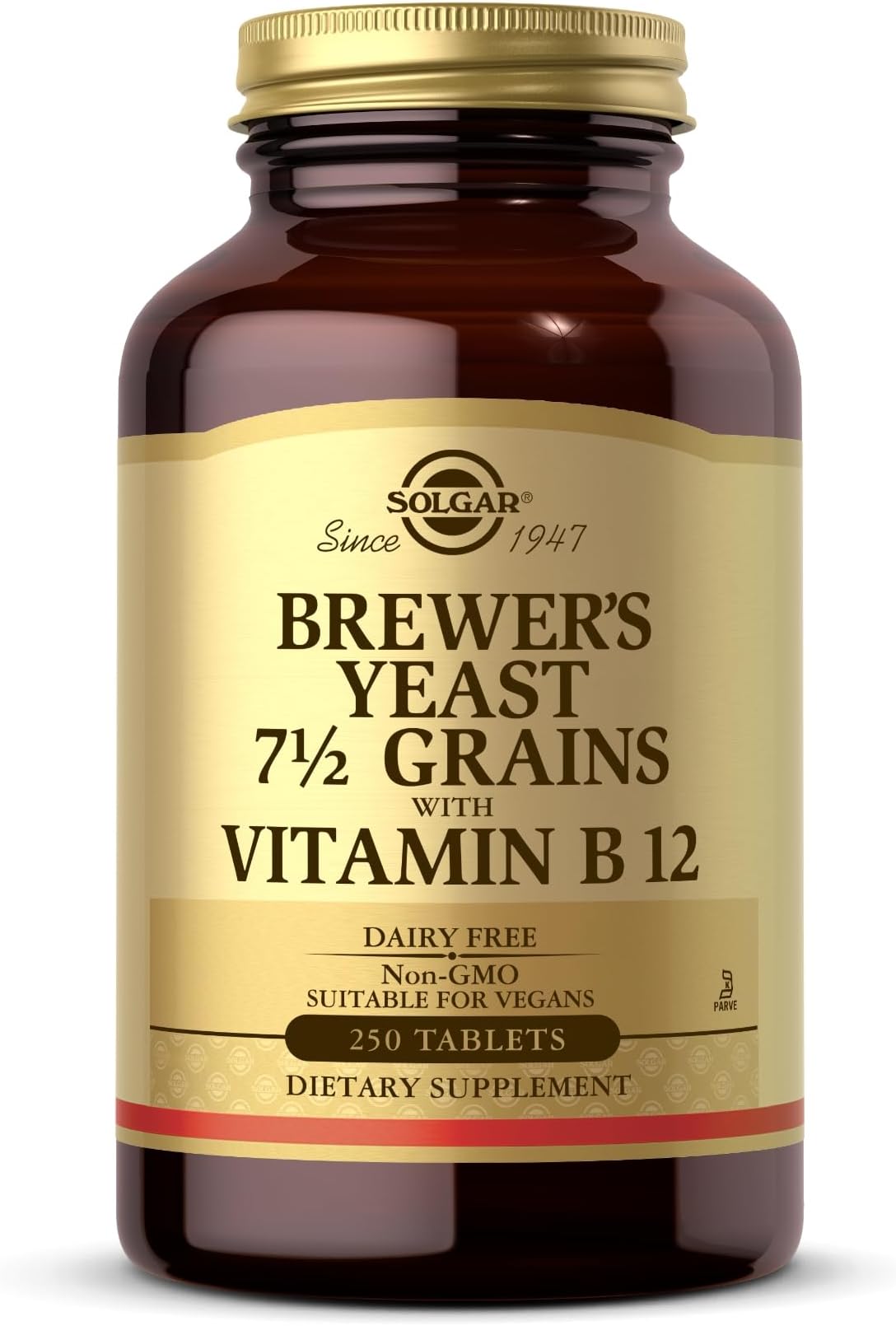 Solgar Brewer's Yeast With Vitamin B12 Tablets, 250 Count