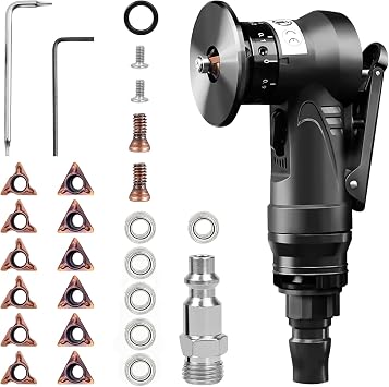 Mini Pneumatic Chamfering Machine, 45 Degree Air Chamfer Deburring Tool Portable Handheld Air Chamfer Tool Air Chamfer Tool Deburring Tool for Trimming, Chamfer Deburring 2 In 1
