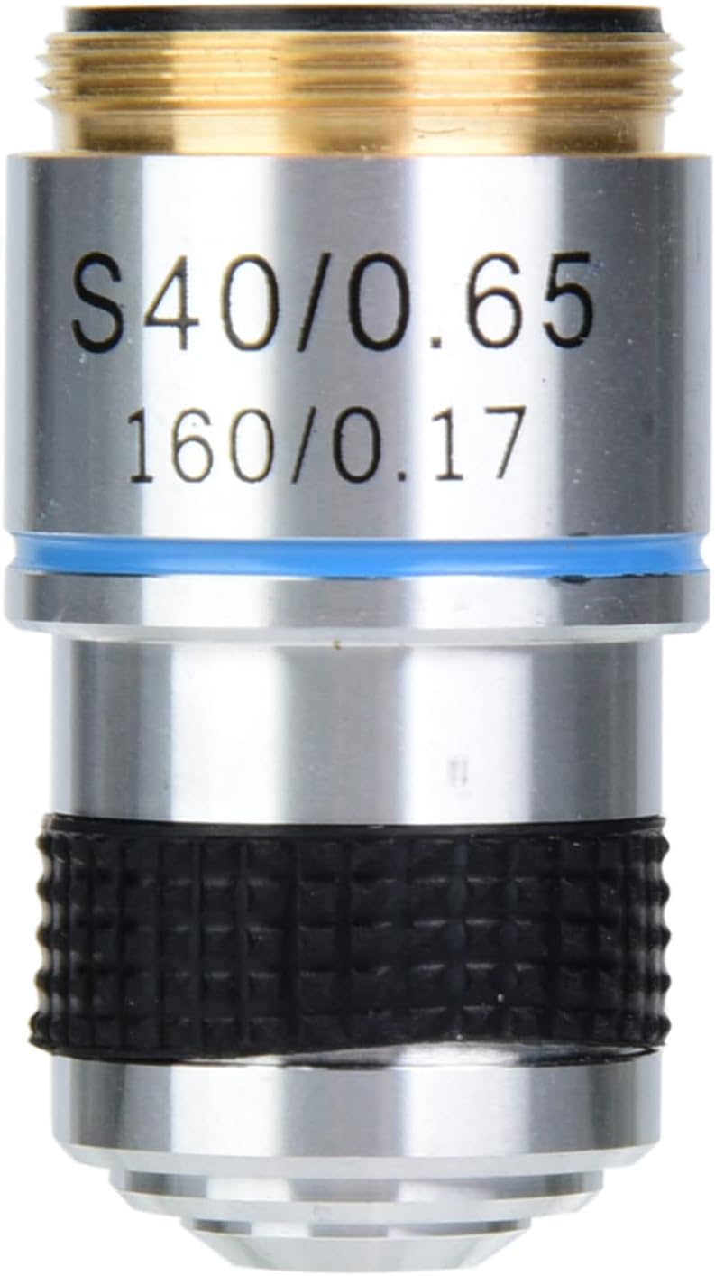 Achromatic Objective Lens，40X 185 Biological Microscope Achromatic Objectives Lens 160/0.17 Achromatic Microscope Objective Microscope amscope