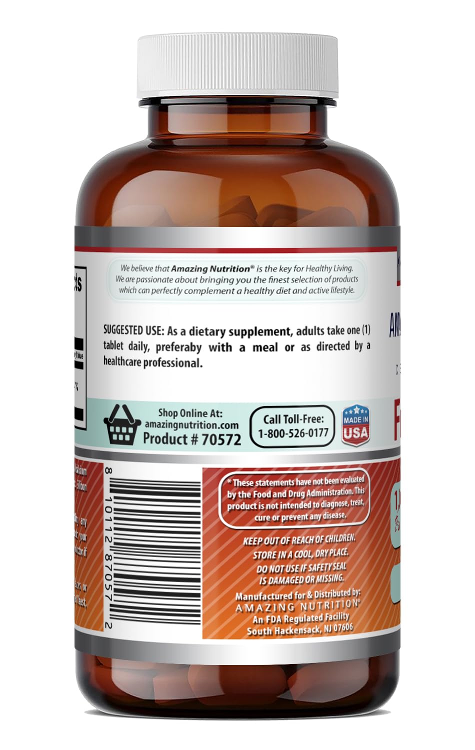 Amazing Formulas Folic Acid 1000 Mcg (1 Mg) | 240 Tablets Supplement | Vitamin B9 | Gluten Free | Made in USA — Amazon image 3