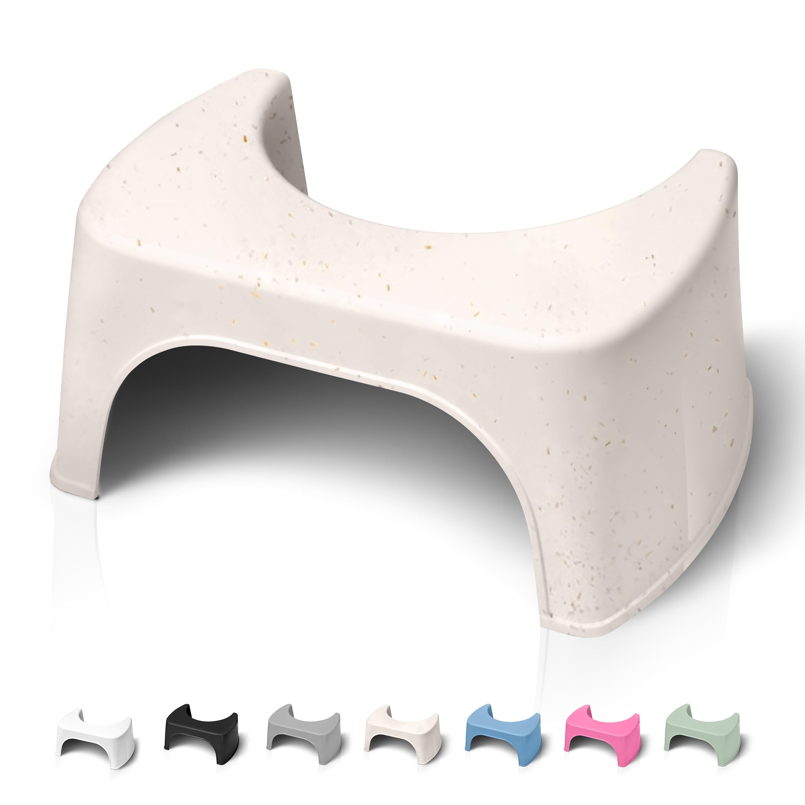 Well Care Beige Toilet Stool For Adults With Wood Fibers - Bathroom Foot Step For Squatting - Stoolie For Squat Posture To Relieve Constipation - Made In France From Recycled Plastic - Wc Poop Bench