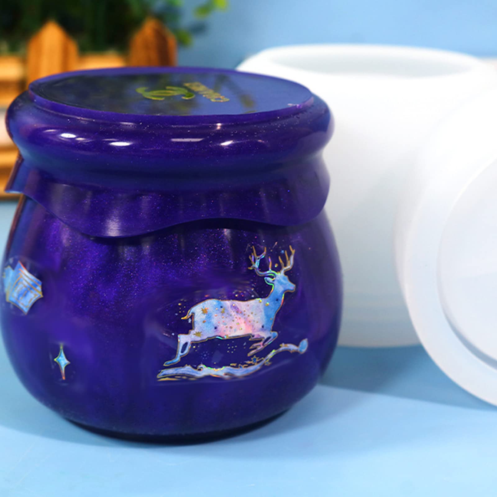 Hriymtd Époxy Moule Boîte De Stockage Avec Couvercle Boîte De Rangement En Résine Boîte à Bijoux Moules En Silicone Moules Pour Boîte à Bijoux Pour Bijoux Ornements De Rangement