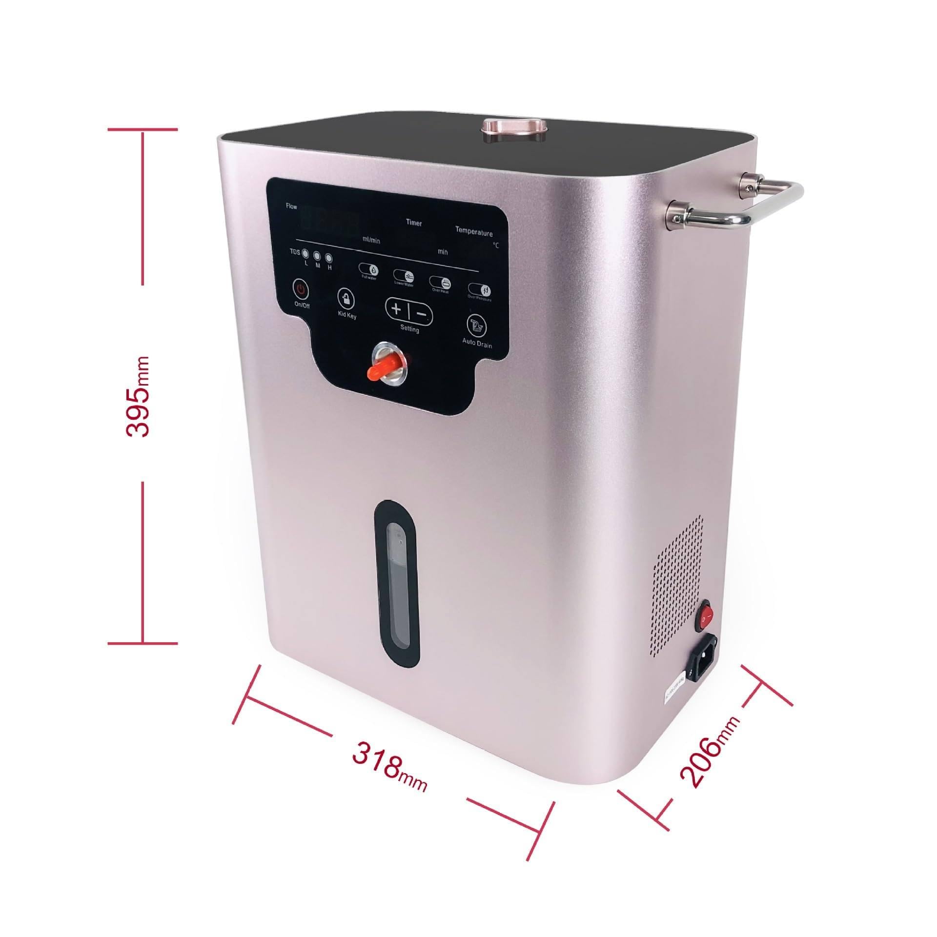Urządzenie Do Inhalacji Wodorem (600 Ml/Min) - 99,99% Jonizator Wysokiej Czystości, Inhalator H2, Oczyszczanie Wody Za Pomocą Generatora Wodoru, 2,5 L Duży Zbiornik Na Wodę
