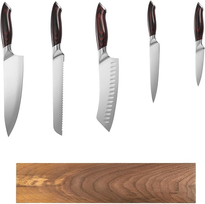 Set Cuchillos Cocina 6 Piezas Acero Inoxidable Base Magnética miniatura 9