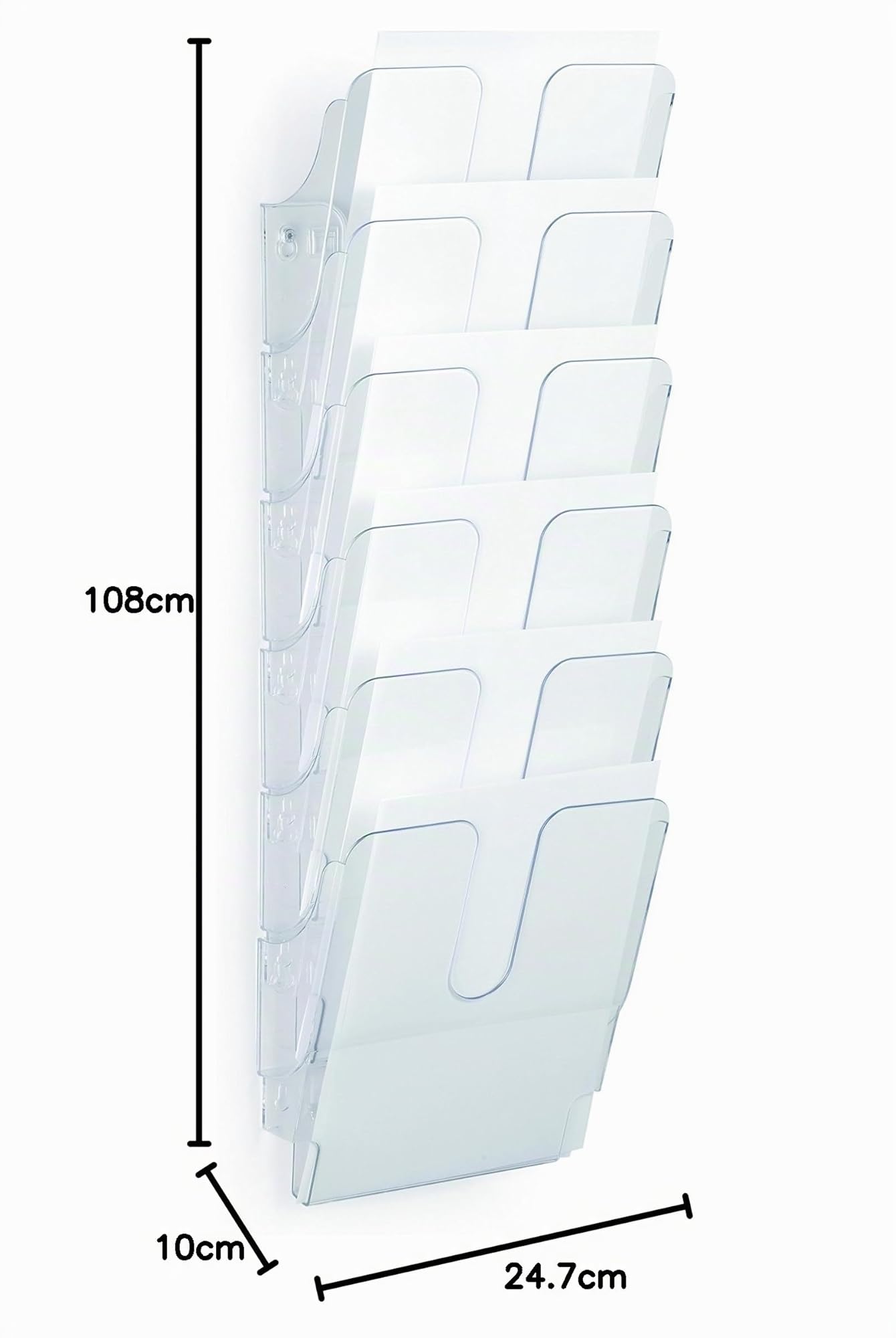 Durable 1700008401 Juego de dispensadores de folletos (Flexiplus 6, retrato A4) 1 juego, transparente