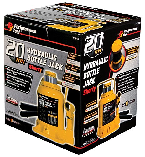 Performance Tool W1644 20 Ton (40,000 Lbs.) Heavy Duty Shorty Bottle Jack #TOP2