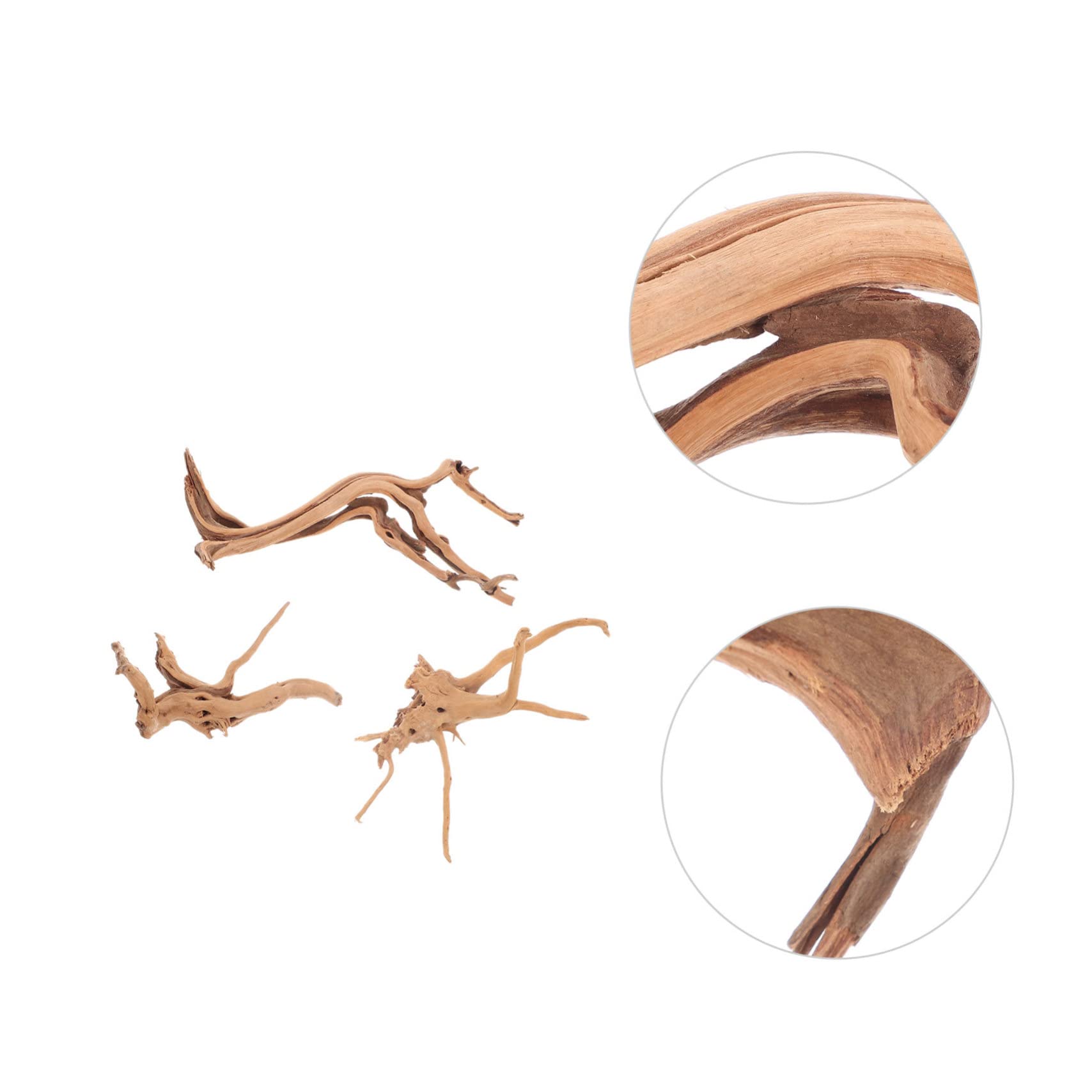 BESPORTBLE Fácil de Usar de Madera Flotante para Acuario 3 Piezas Forma Realista Varios Estilos Adecuado para Ambientación de Peceras y Paisajismo Natural