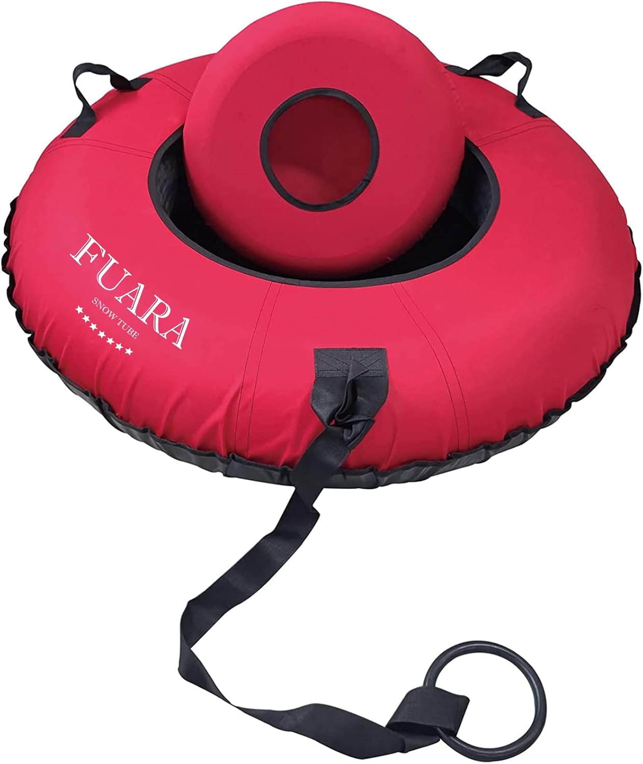 Fuara 50'' Snow Tubes for Sledding Heavy Duty, Thick PVC Bottom and Red