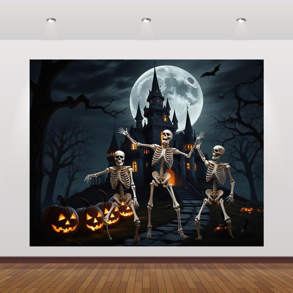 Halloween-Hintergrund 3 X 2,4 M – Gruseliger Friedhof Mit Hexe, Grabsteinen & Mond, Vinyl, Für Fotoshootings & Partys