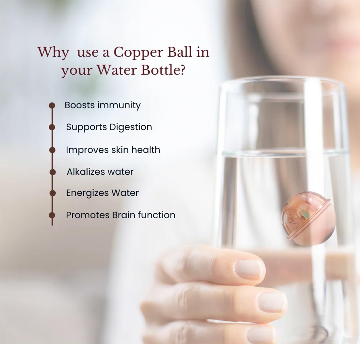 Ayurvedic Copper Ball for Water Purification – 100% Pure Copper, Small Round Design (2, 4 cm) 1