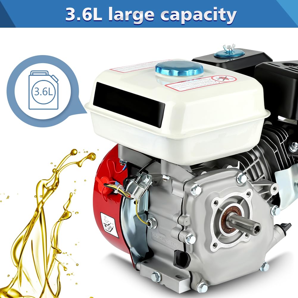Motor de Gasolina 4 Tiempos OHV Arranque por Cuerda Bajo Consumo Ventilación Optimizada para Generador Herramientas Jardín