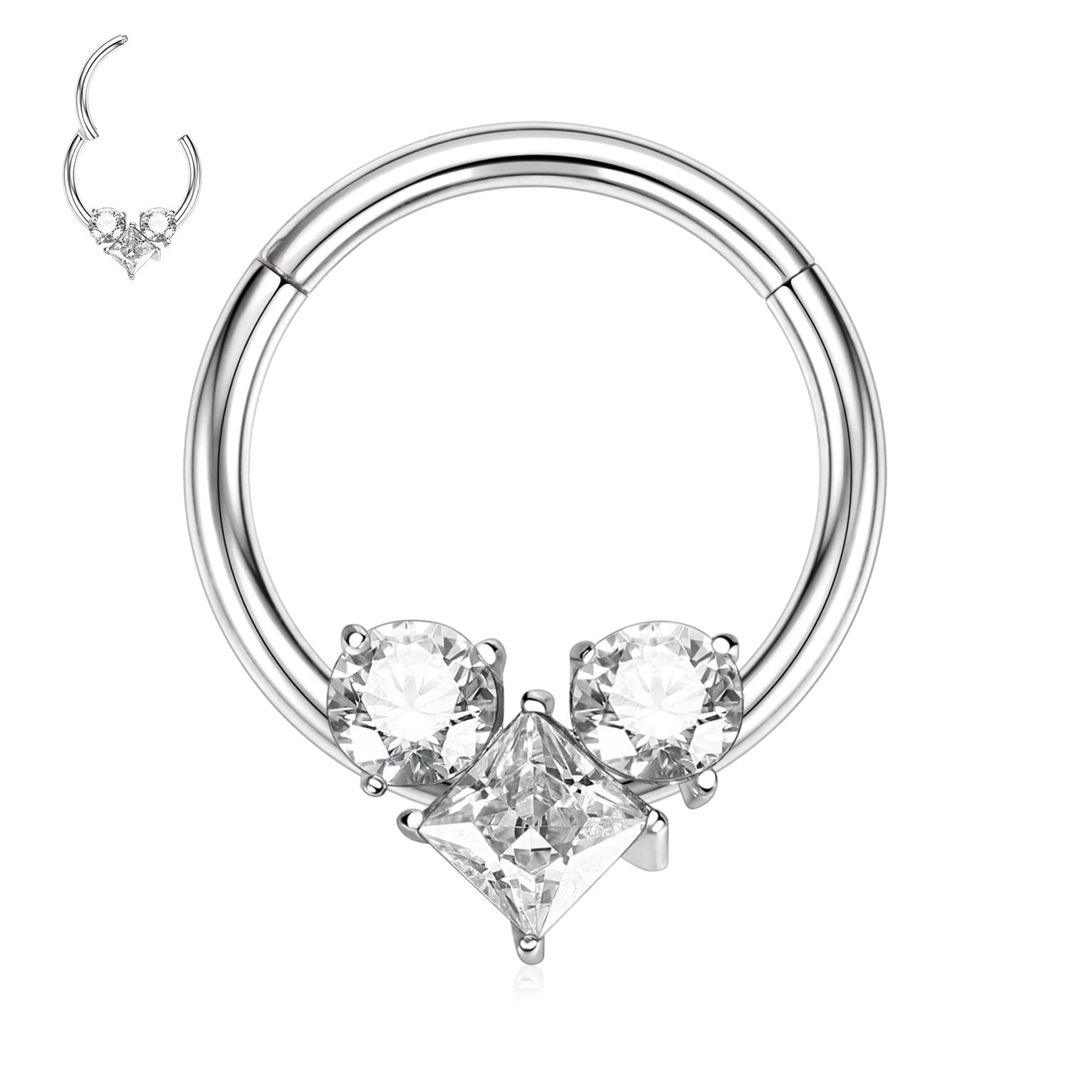hengkaixuan Unique Animal Shape Septum Nose Ring Septum Jewellery 16G Daith Earrings Surgical Steel Nose Hoop Septum Clicker Conch Piercing Jewellery Rook Helix Tragus Cartilage Lobe Hoop Earring — view 24