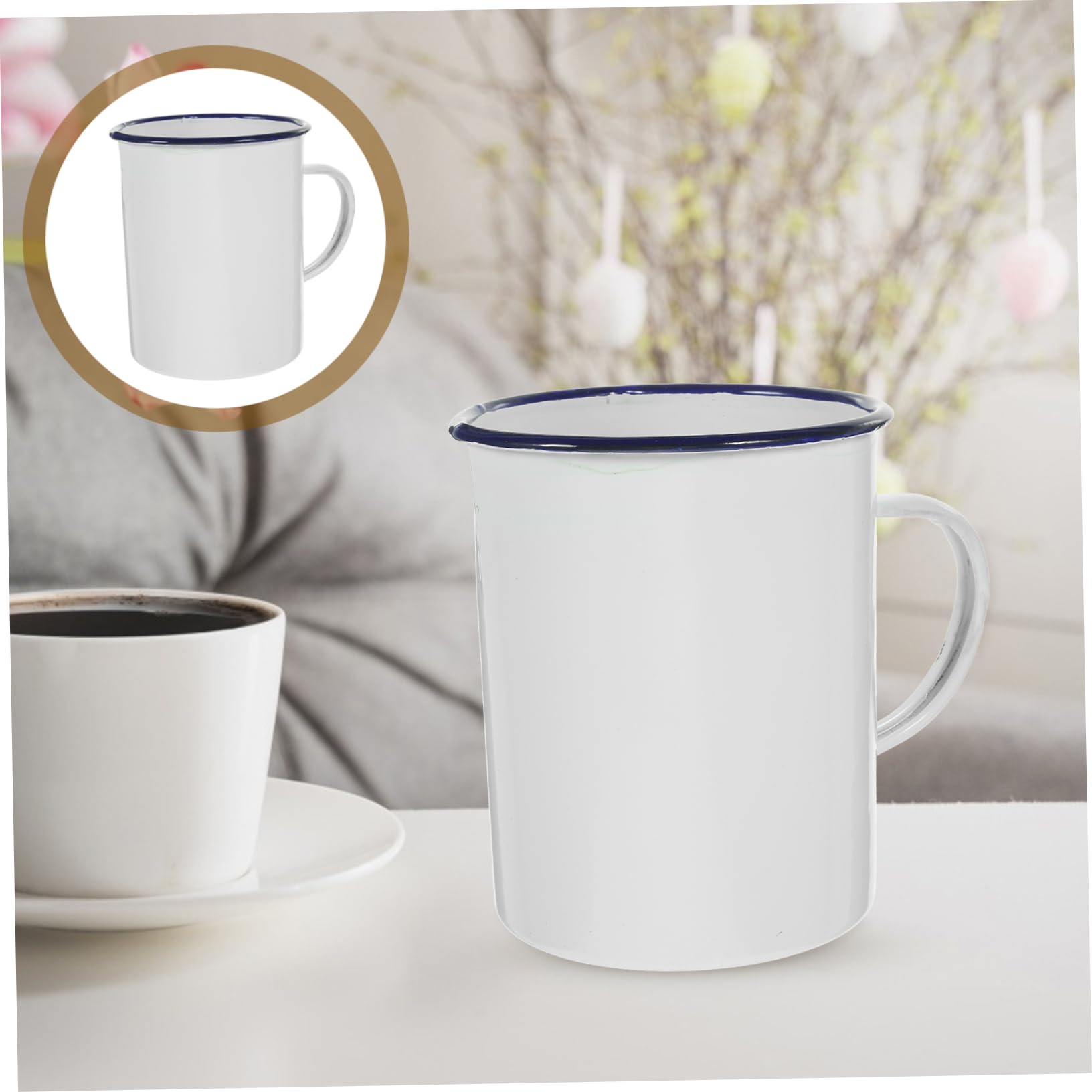 Alipis 3 Stück Retro Email Becher Robuster Kaffeebecher für Camping Zuhause aus Langlebigem Emaille Material für Tee Milch Heiße und Einfache Design
