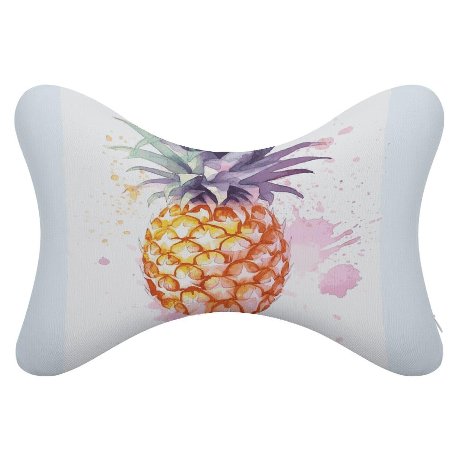 FekiLoot Pineapple Car Headrest Set of 2,Softness Memory Foam Car Neck Pillow with Breathable Removable Cover Car Neck Support Pillow Ergonomic for Driving, Office