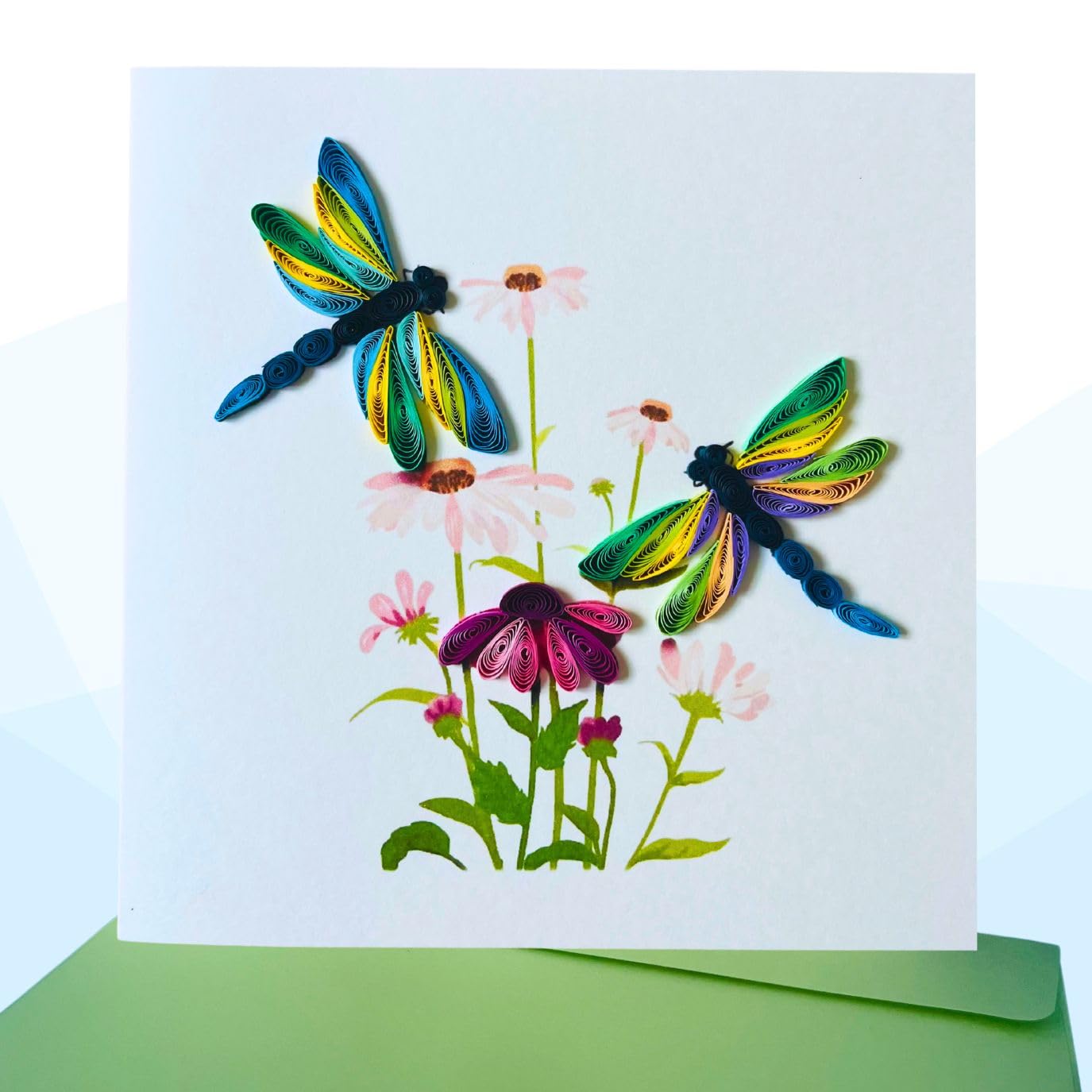 SaigonCraft Quilling Card, handcrafted cards for all occasions, birthday, Mothers Day (Dragonfly)