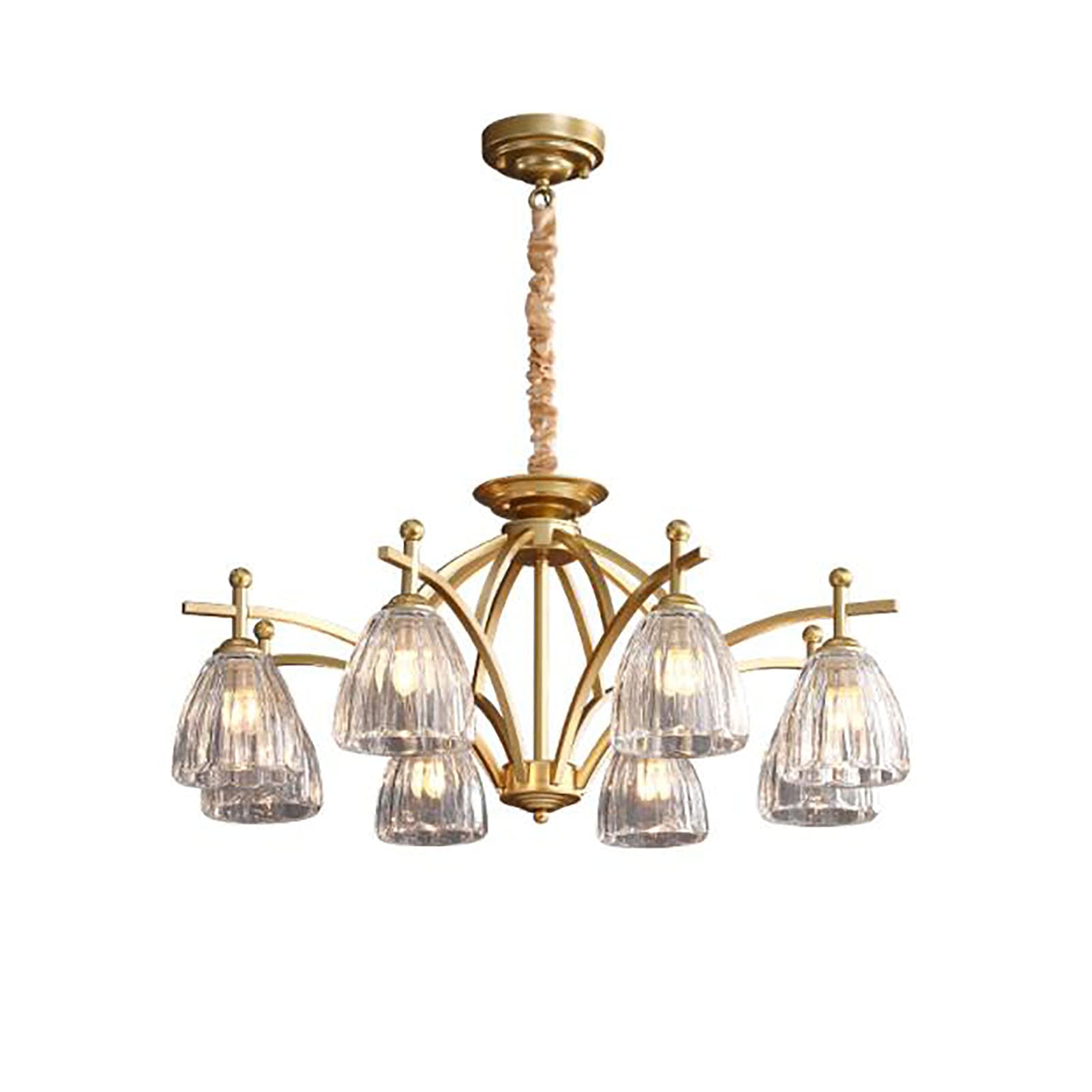 Para Dormitorio Comidas,Americano Luces De La Sala De Estar,E27 Nórdico Ligero Lujo Lámparas,Ligero Lujo Vidrio Lámparas,Moderno Concisa Francés Lámparas Retro,Candelabros De Diseñ-Dorado. 85 * 40cm